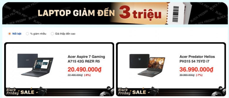 [Black Friday Điện Máy Xanh 2021] Laptop Giảm Giá Đến 3.000.000đ