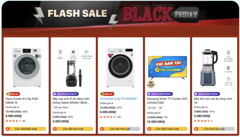 [Black Friday Điện Máy Xanh 2021] Flash Sales